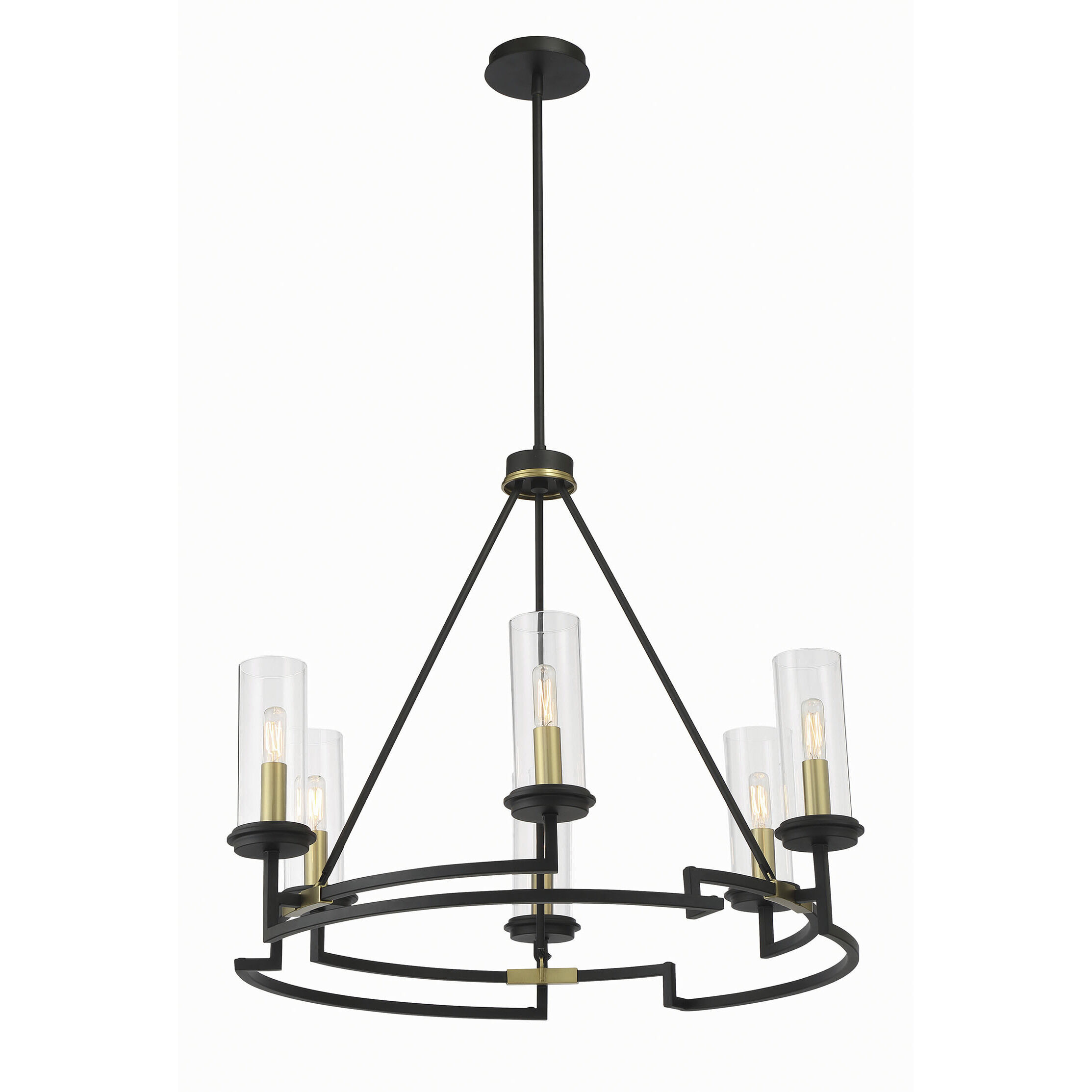 Hillstone 6 Light 30.25 inch Soft Brass And Sand Coal Chandelier Ceiling Light
